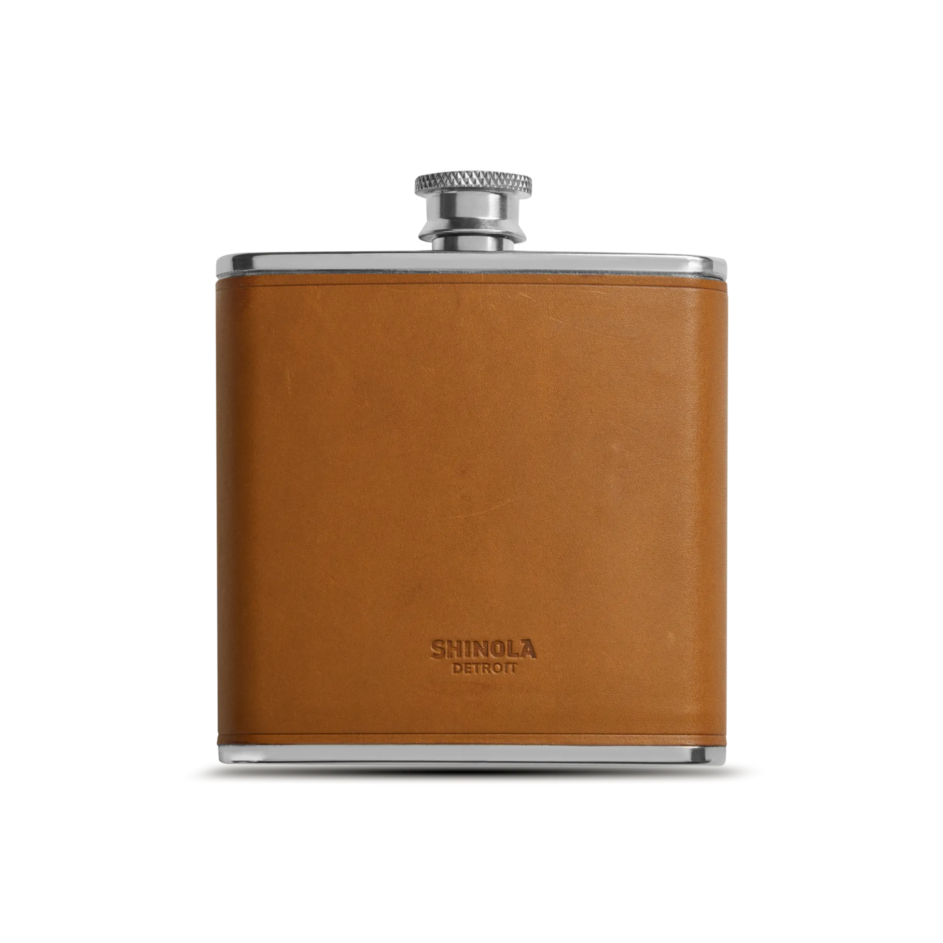 Clearance Shinola Leather Wrapped Flask Tan