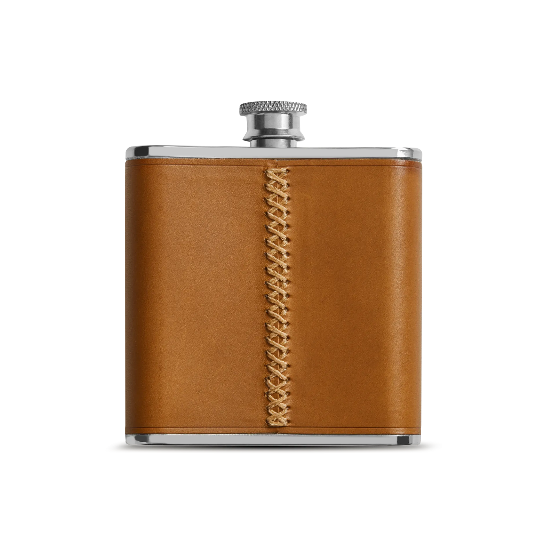 Clearance Shinola Leather Wrapped Flask Tan