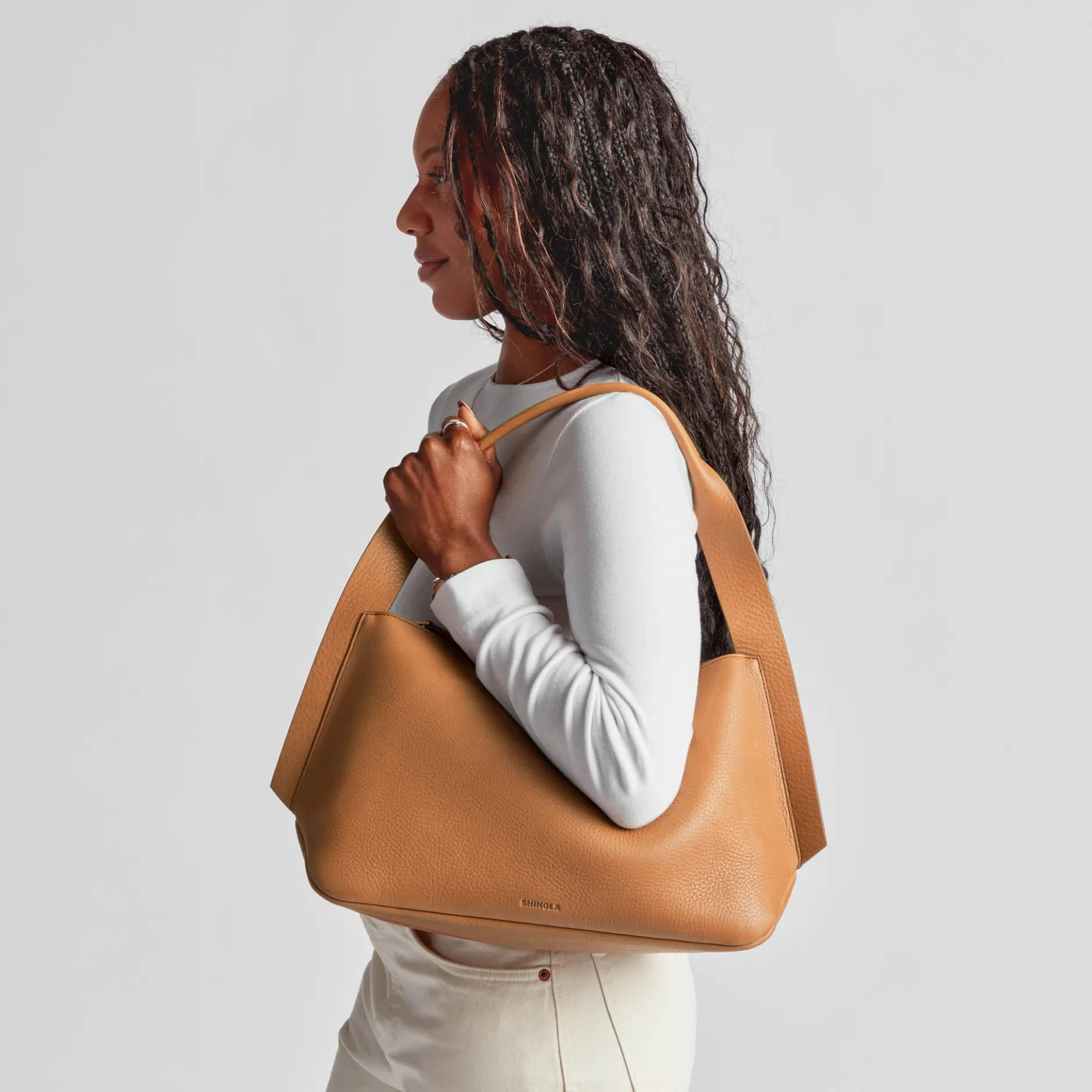 Outlet Shinola Medium Derby Shoulder Bag Tan