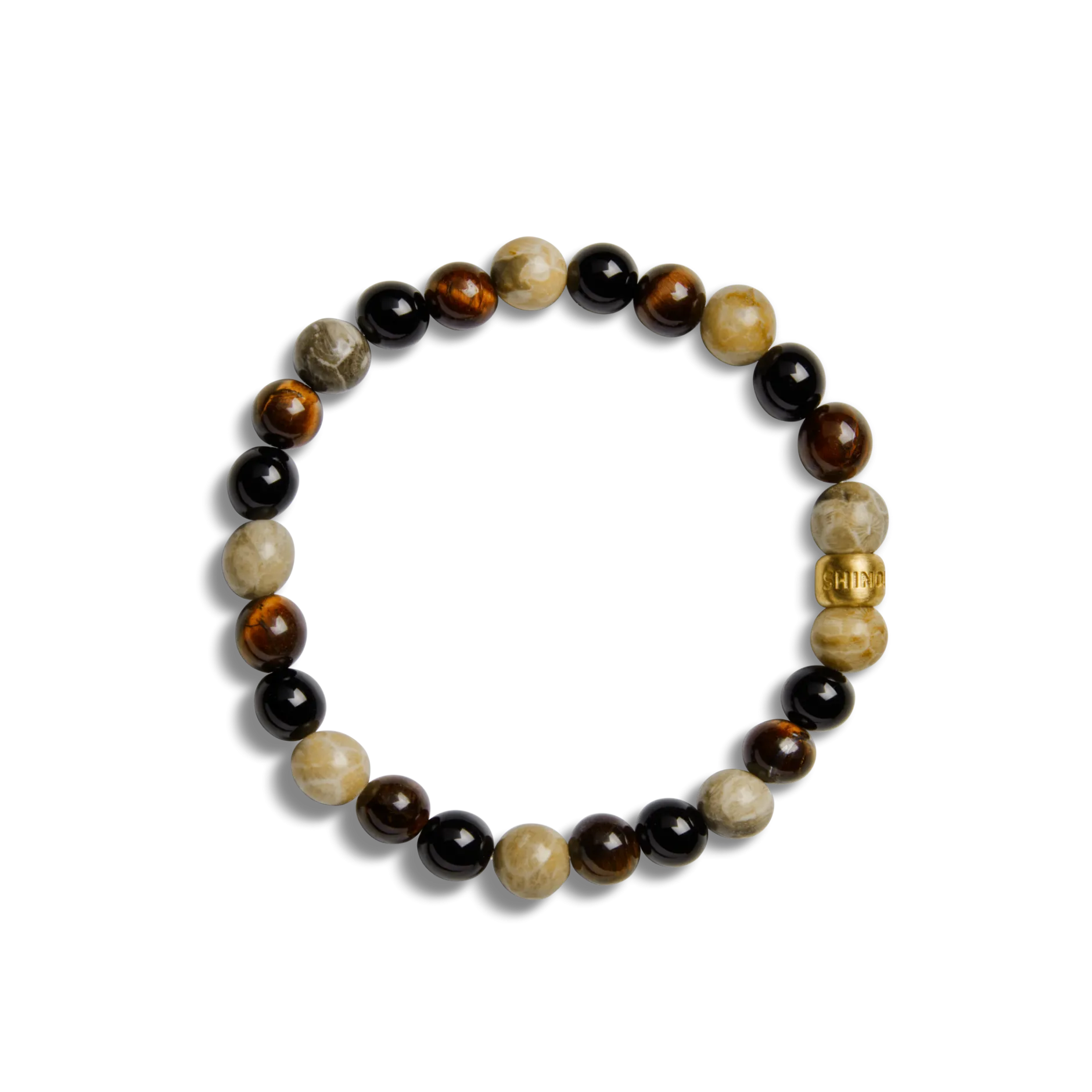 Shinola 8mm Beaded Bracelet Multi Stone