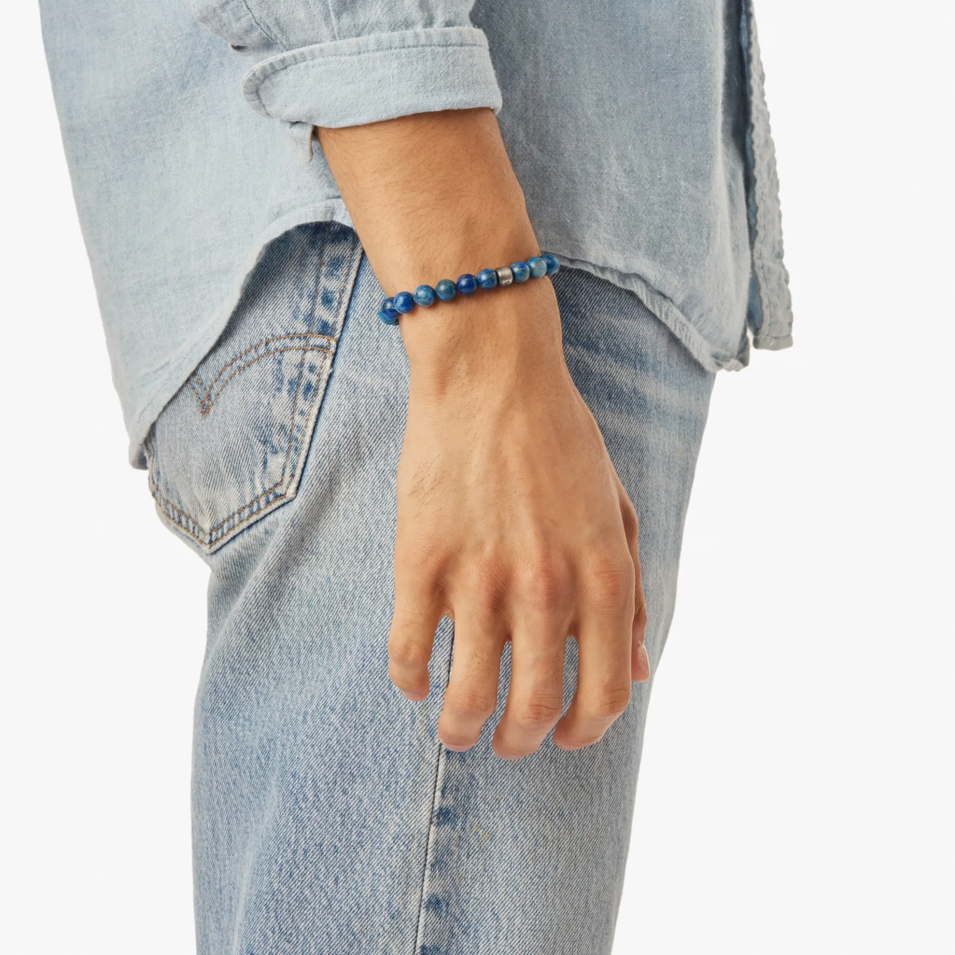 Clearance Shinola 8mm Beaded Bracelet Lapis