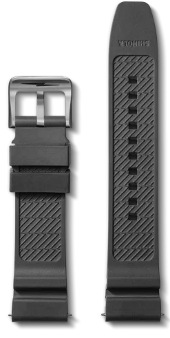 Clearance Shinola 22mm Expandable Dive Rubber Watch Strap Black