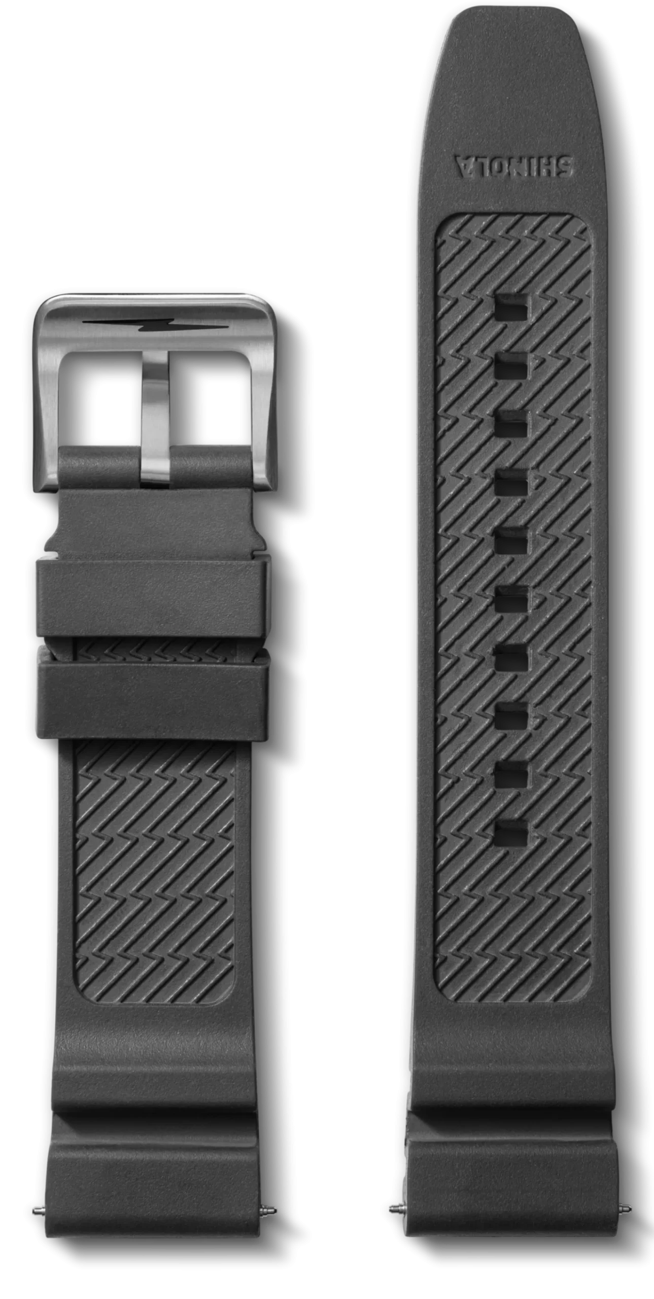 Clearance Shinola 22mm Expandable Dive Rubber Watch Strap Black