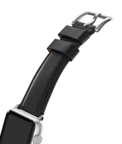 Shinola 20mm Black Leather Apple Watch Strap