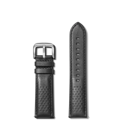 Shinola 22mm Perforated Leather Watch Strap Black