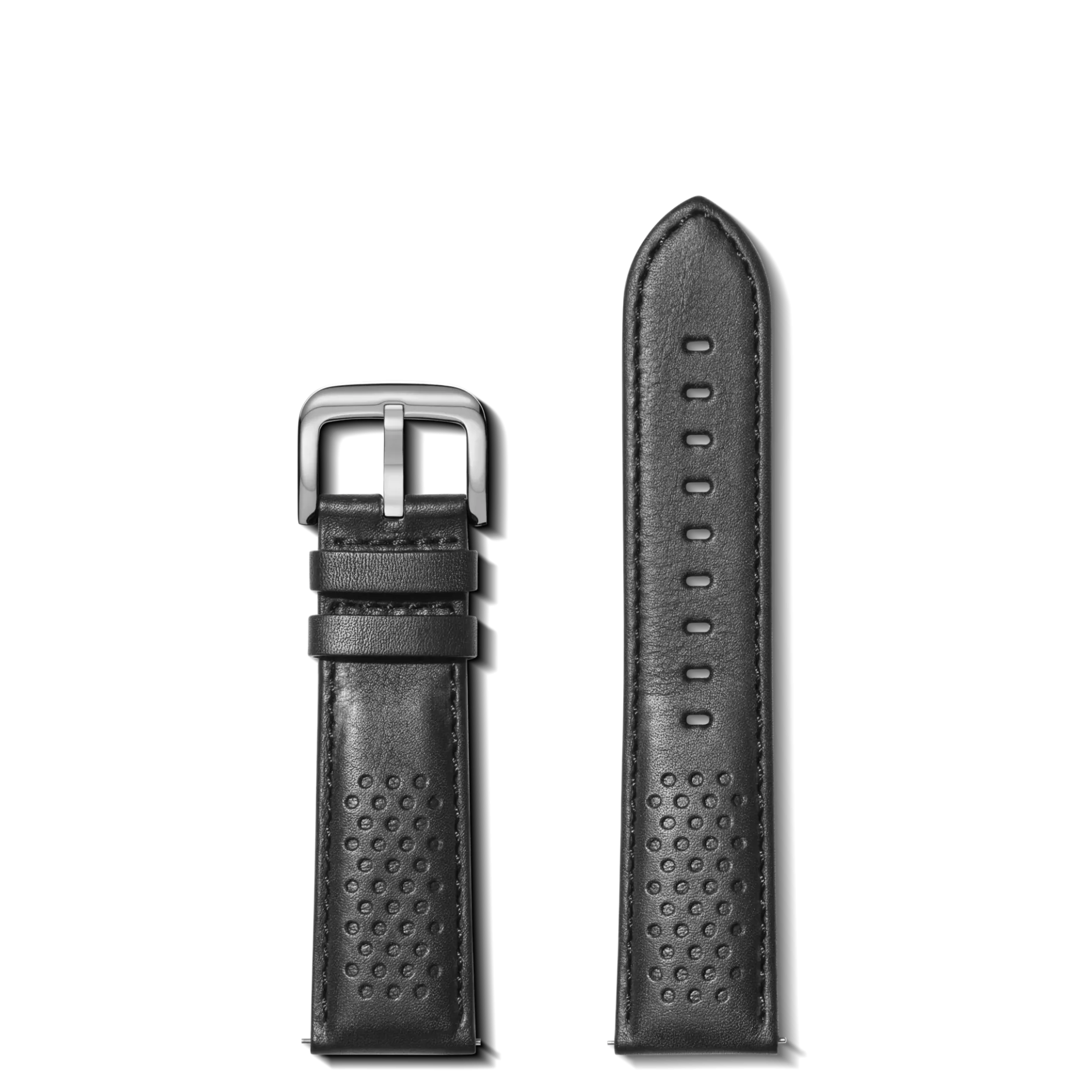 Shinola 22mm Perforated Leather Watch Strap Black