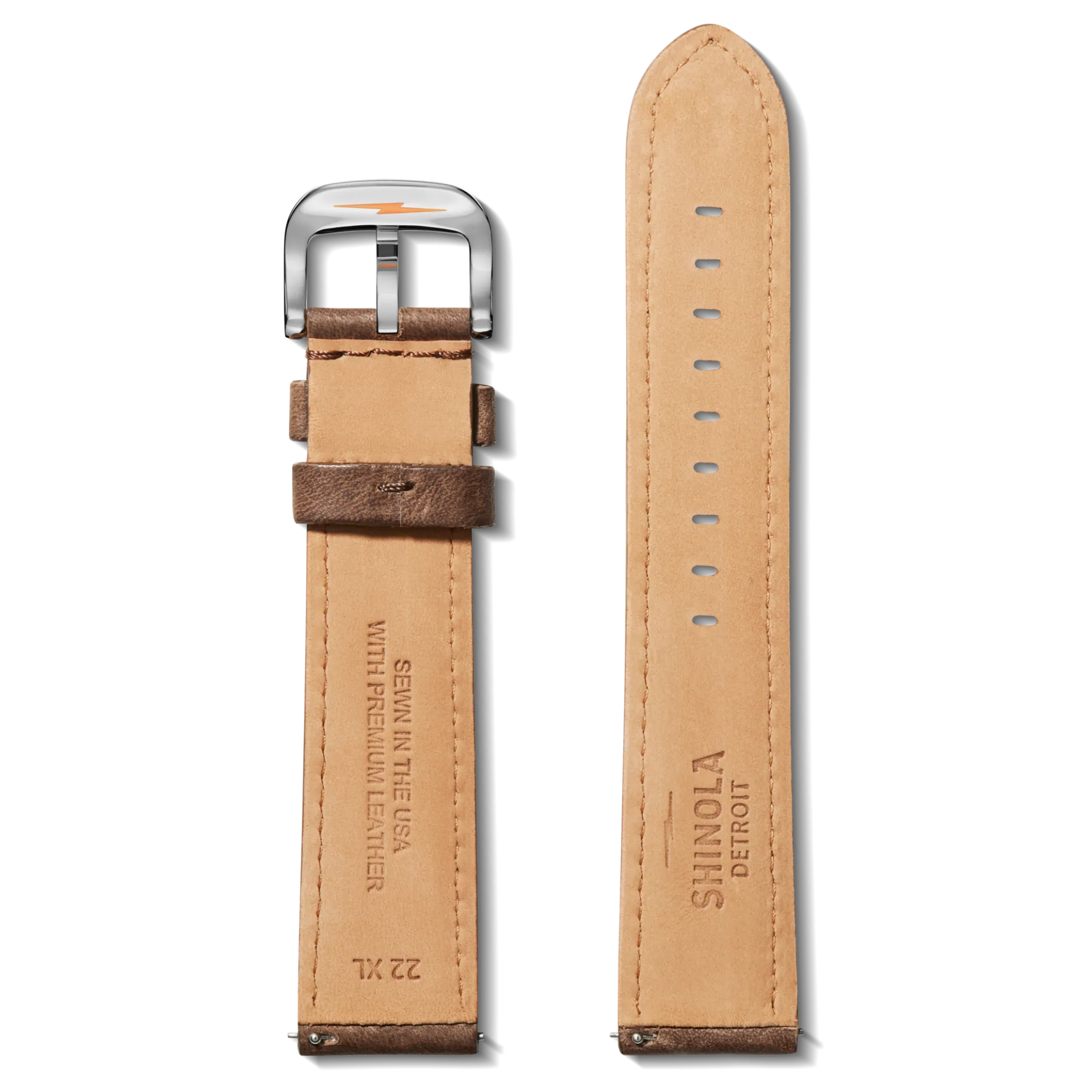 Clearance Shinola 22mm British Tan Leather Watch Strap (XL)