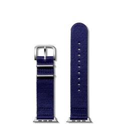 New Shinola 20mm Dark Navy Split Nylon Apple Watch Strap