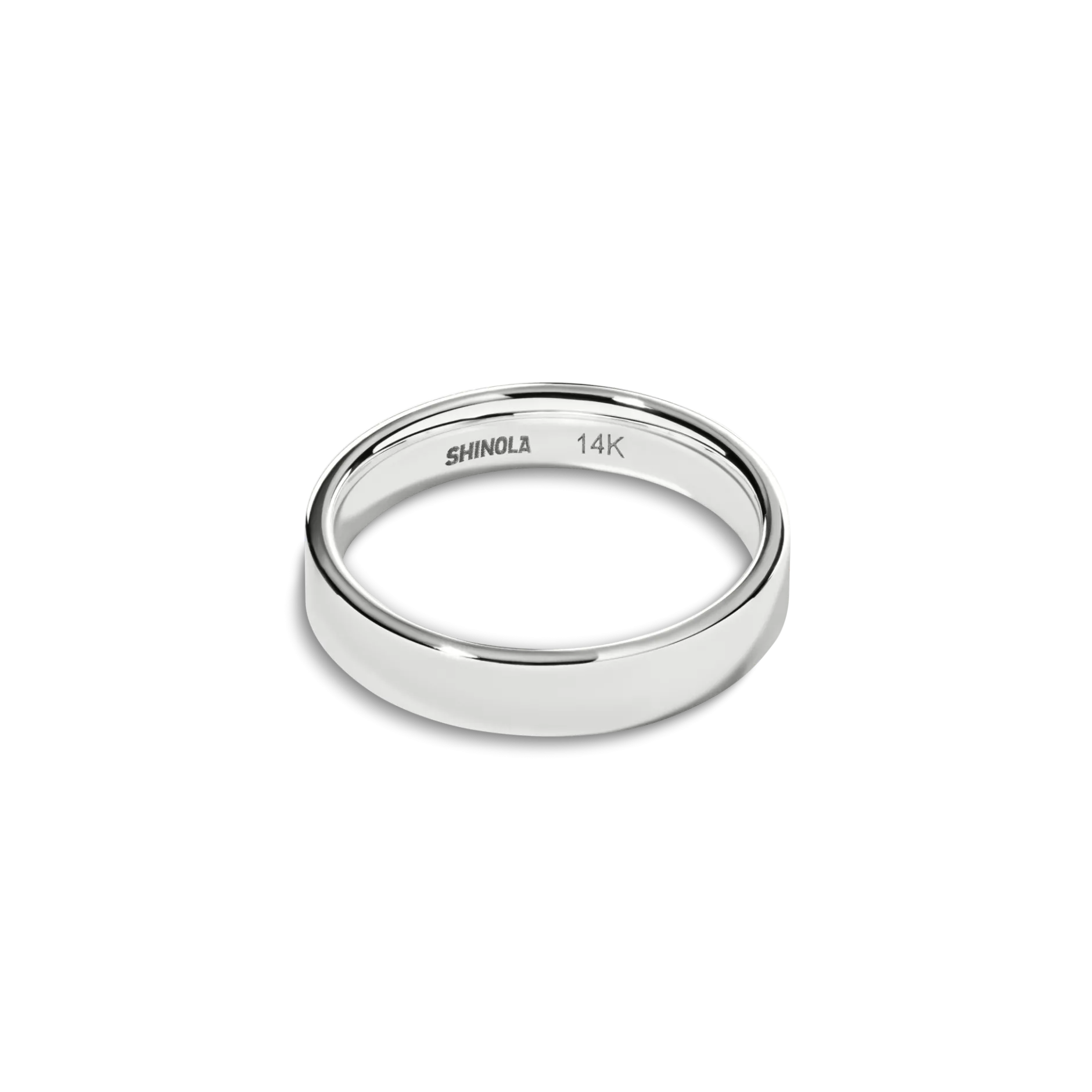 Best Shinola 4mm Flat Band White Gold