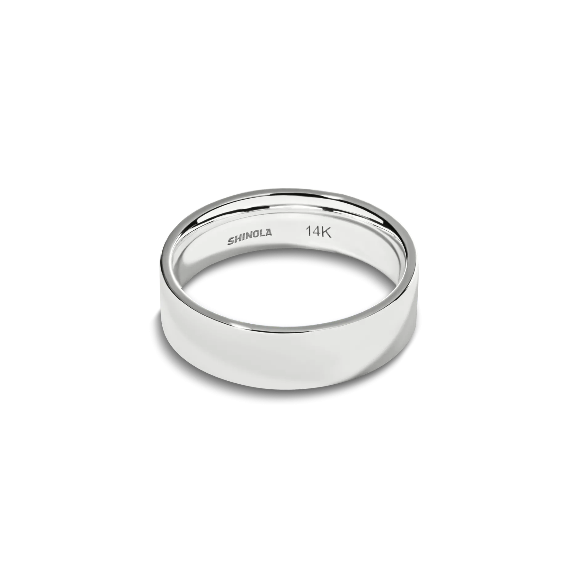 Best Shinola 6mm Flat Band White Gold