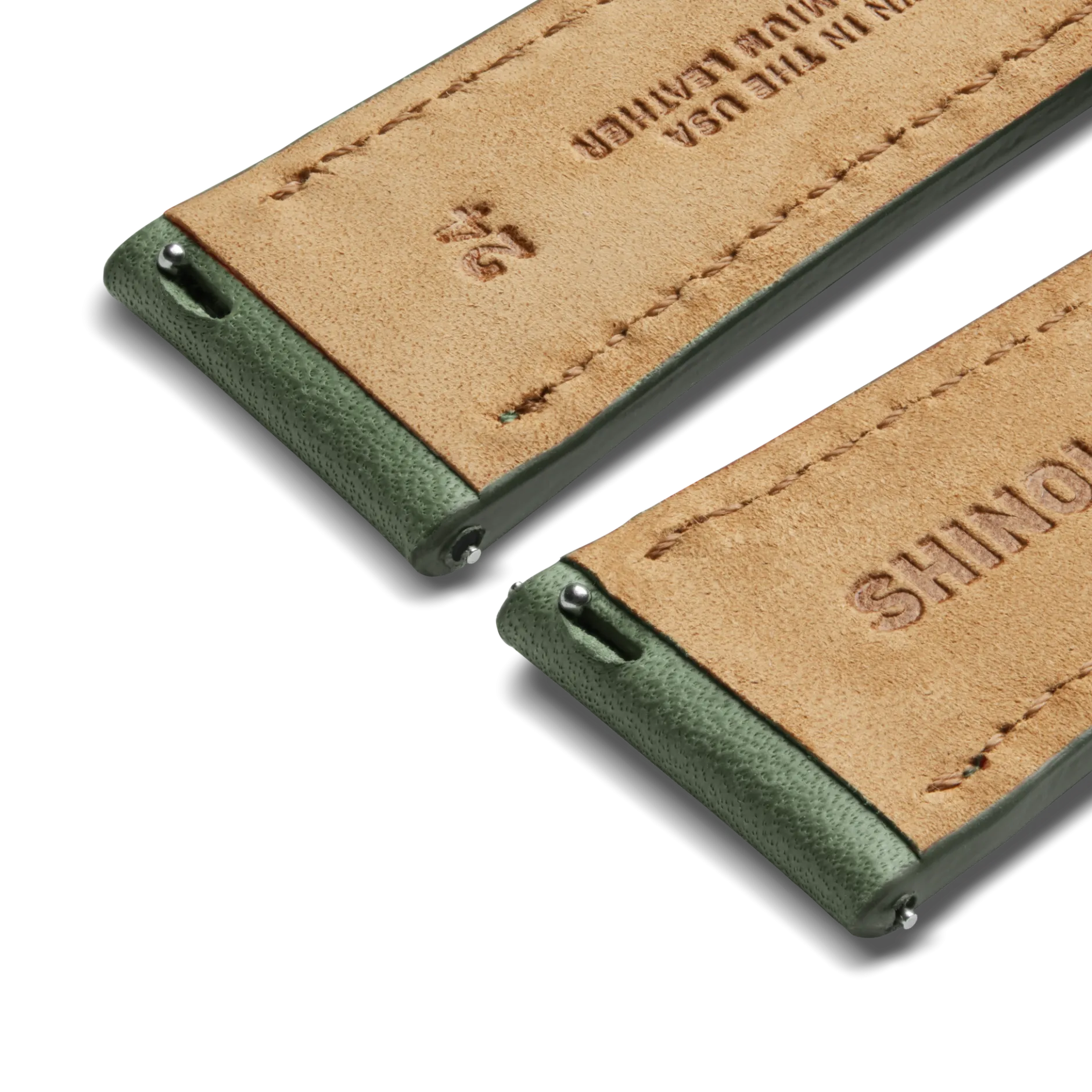 Shinola 24mm Green Leather Watch Strap