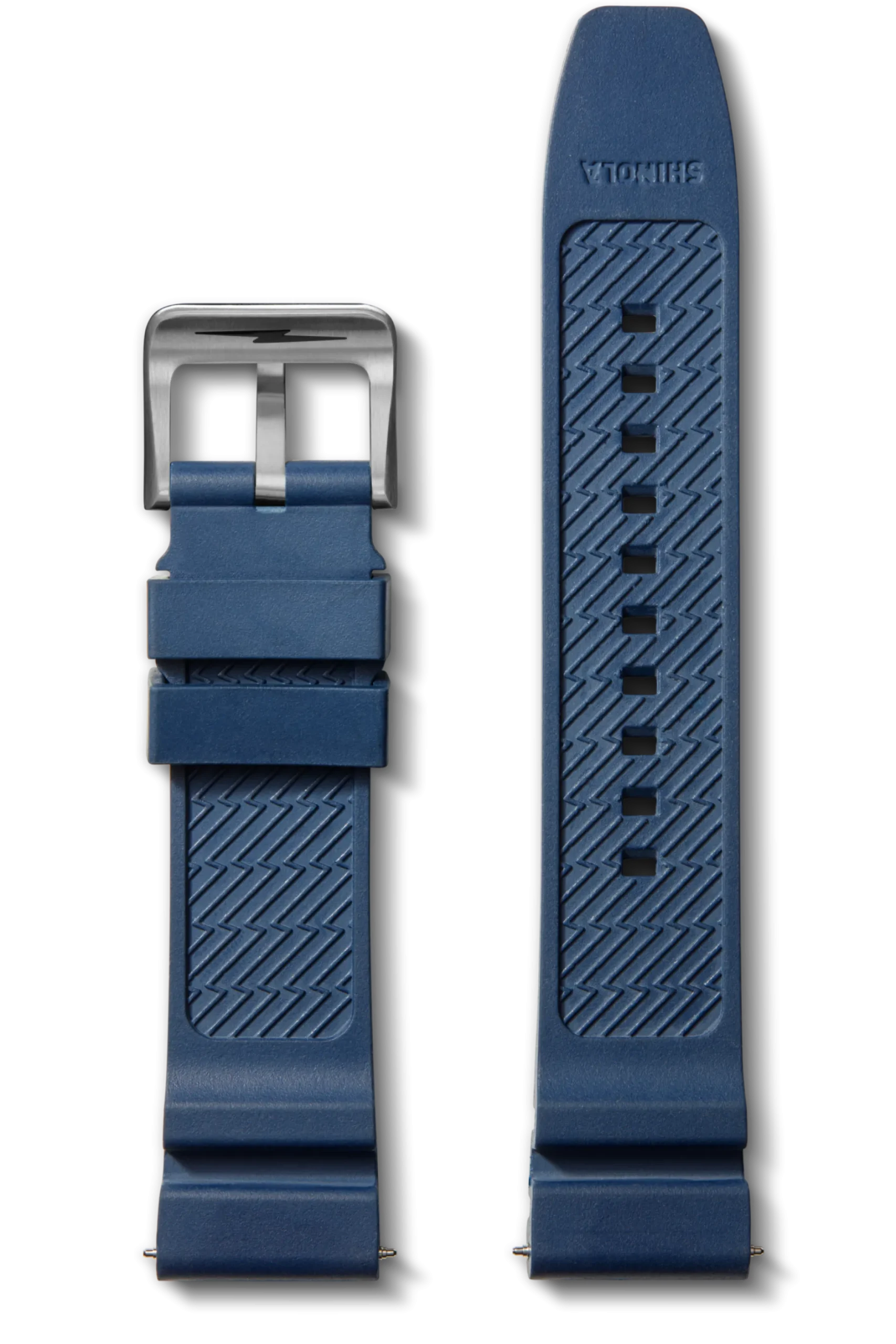 Discount Shinola 22mm Expandable Dive Rubber Watch Strap Midnight Blue