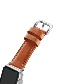Shinola 20mm Orange Leather Apple Watch Strap