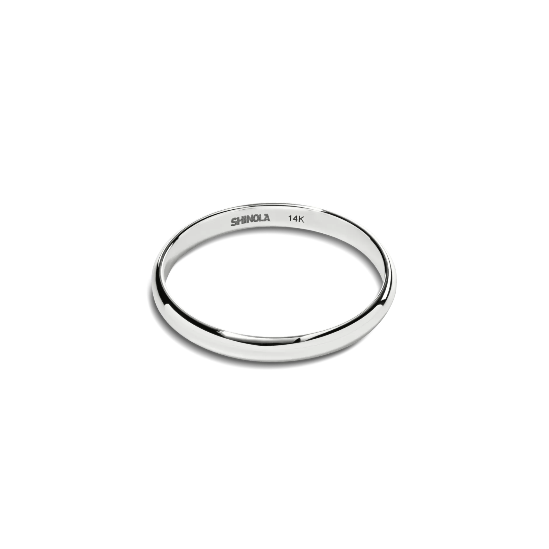 Online Shinola 2mm Round Band White Gold