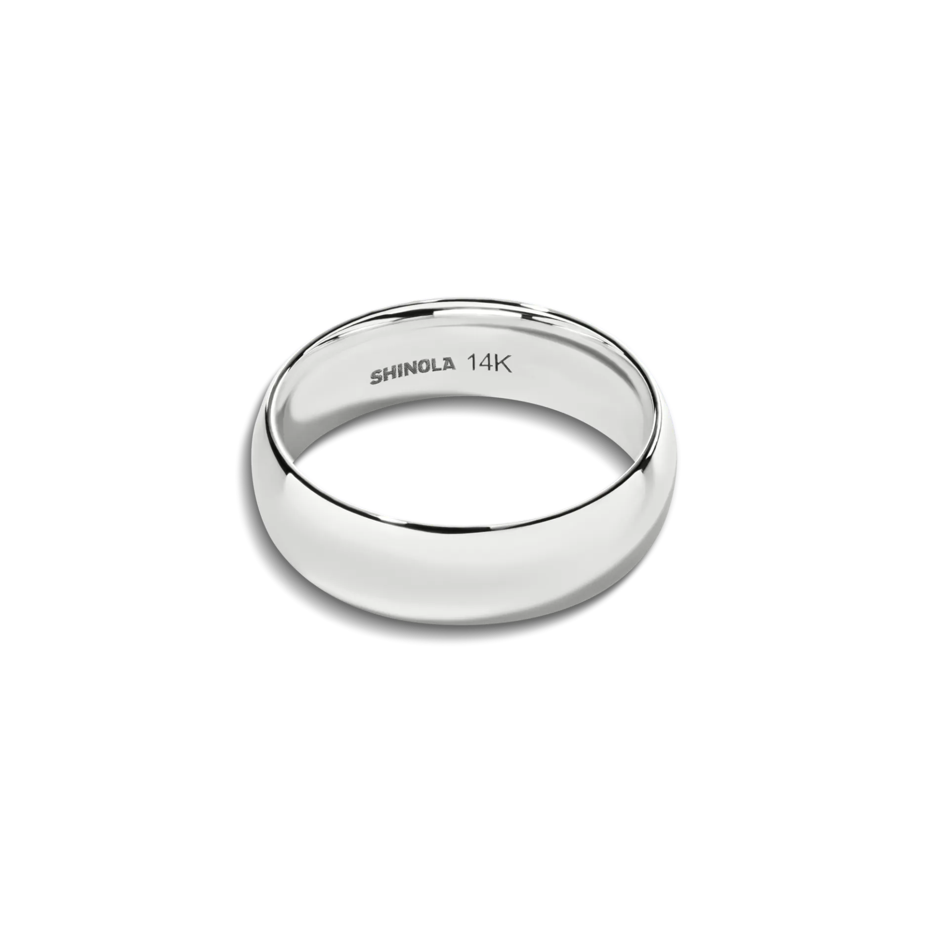 Clearance Shinola 6mm Round Band White Gold