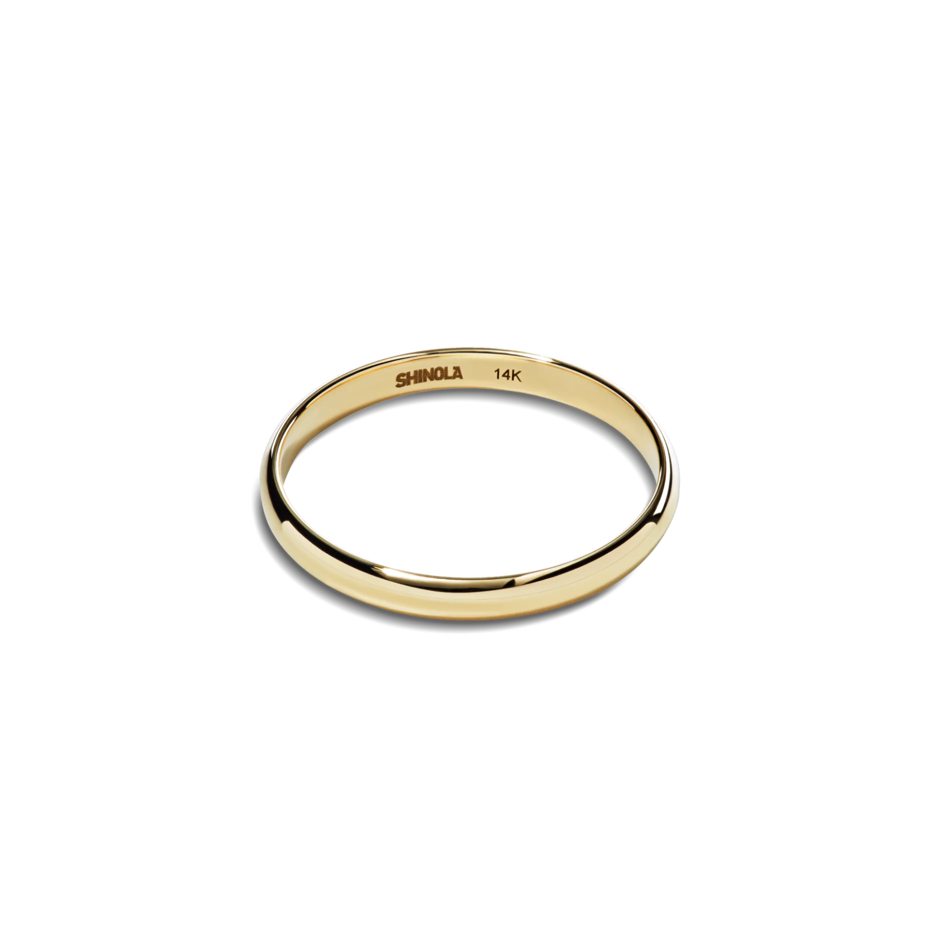 Best Shinola 2mm Round Band Yellow Gold