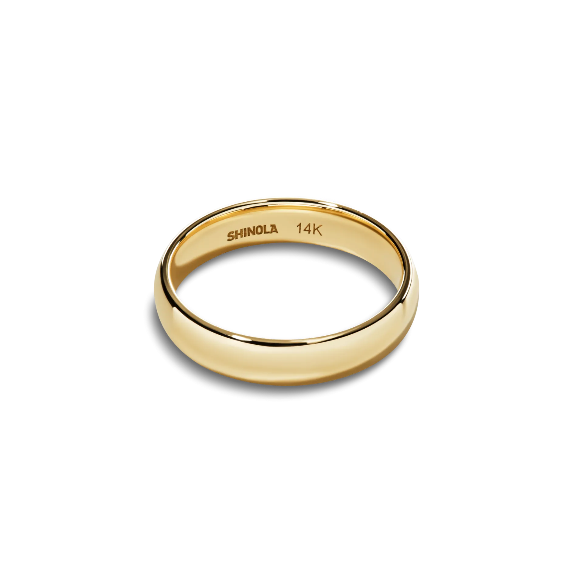 Shinola 4mm Round Band Yellow Gold