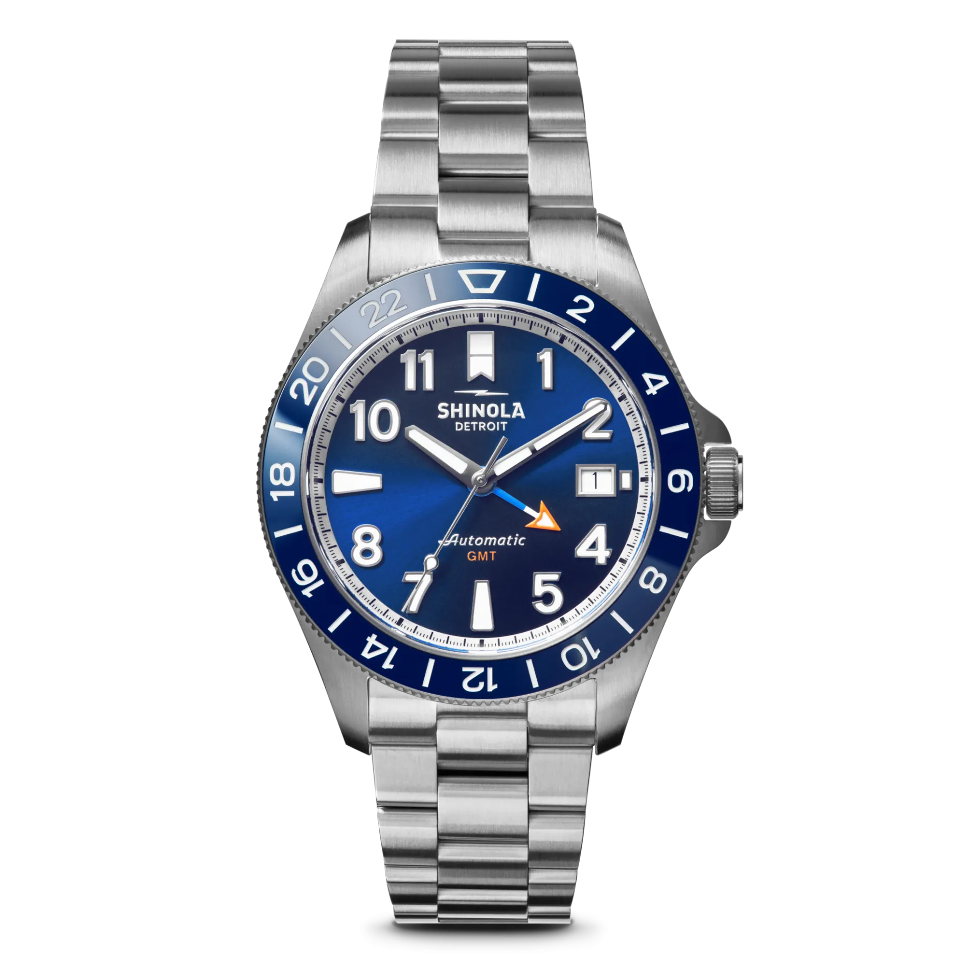 Outlet Shinola Monster GMT Automatic Watch Navy