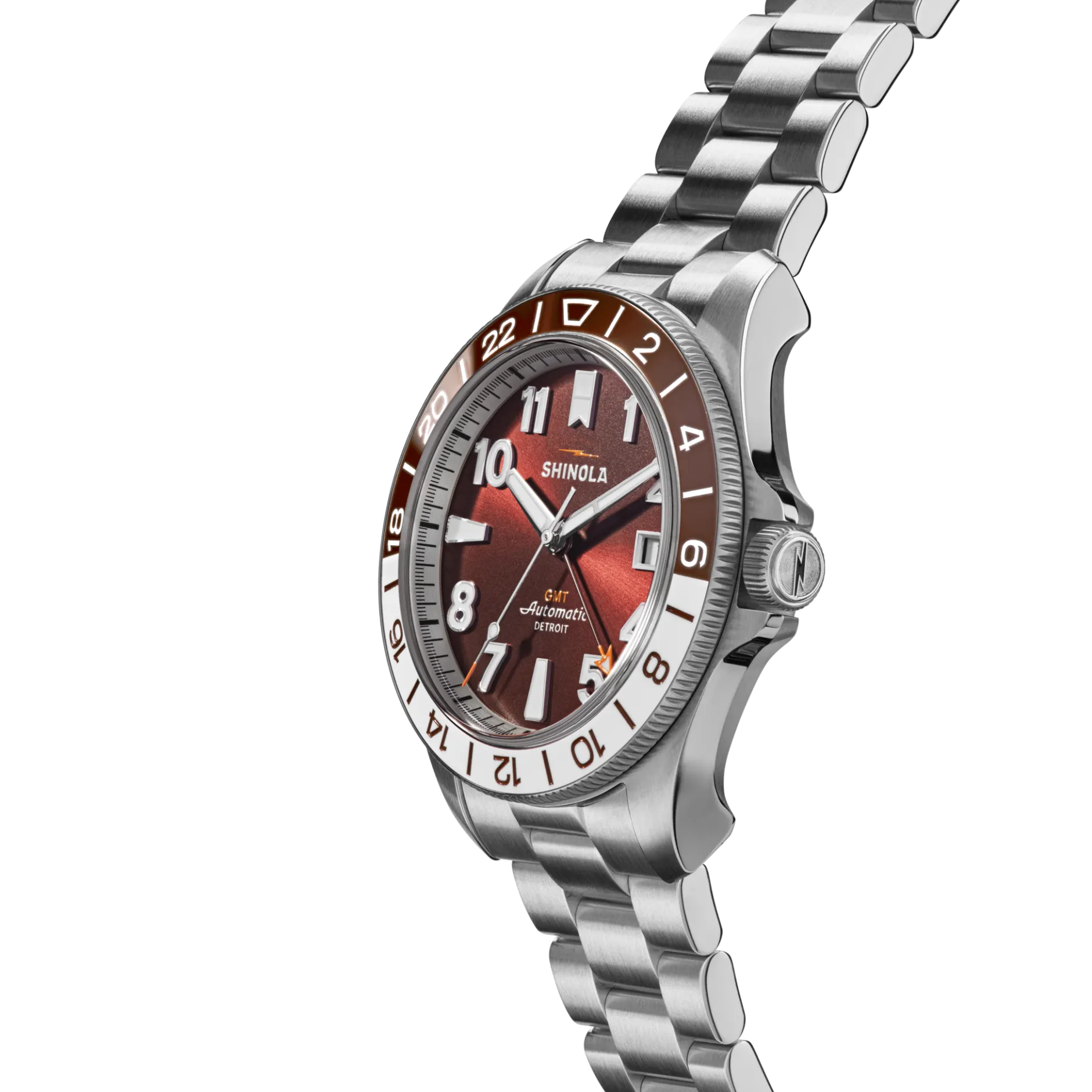 New Shinola Monster GMT Automatic Watch Whiskey