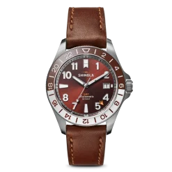 New Shinola Monster GMT Automatic Watch Whiskey