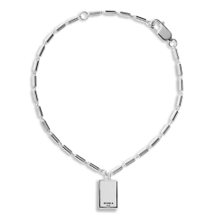 Online Shinola Petite Rectangular Tag Chain Bracelet