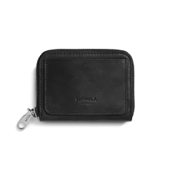 Shinola Pocket Small Zip Around Wallet Black