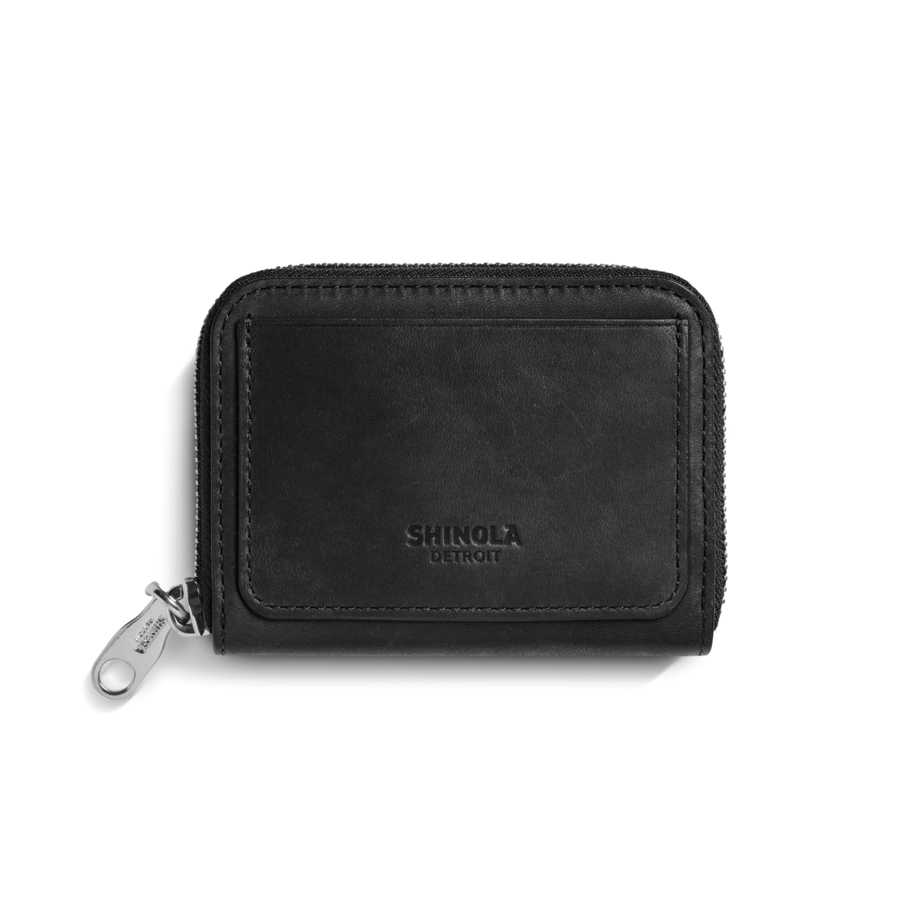 Shinola Pocket Small Zip Around Wallet Black