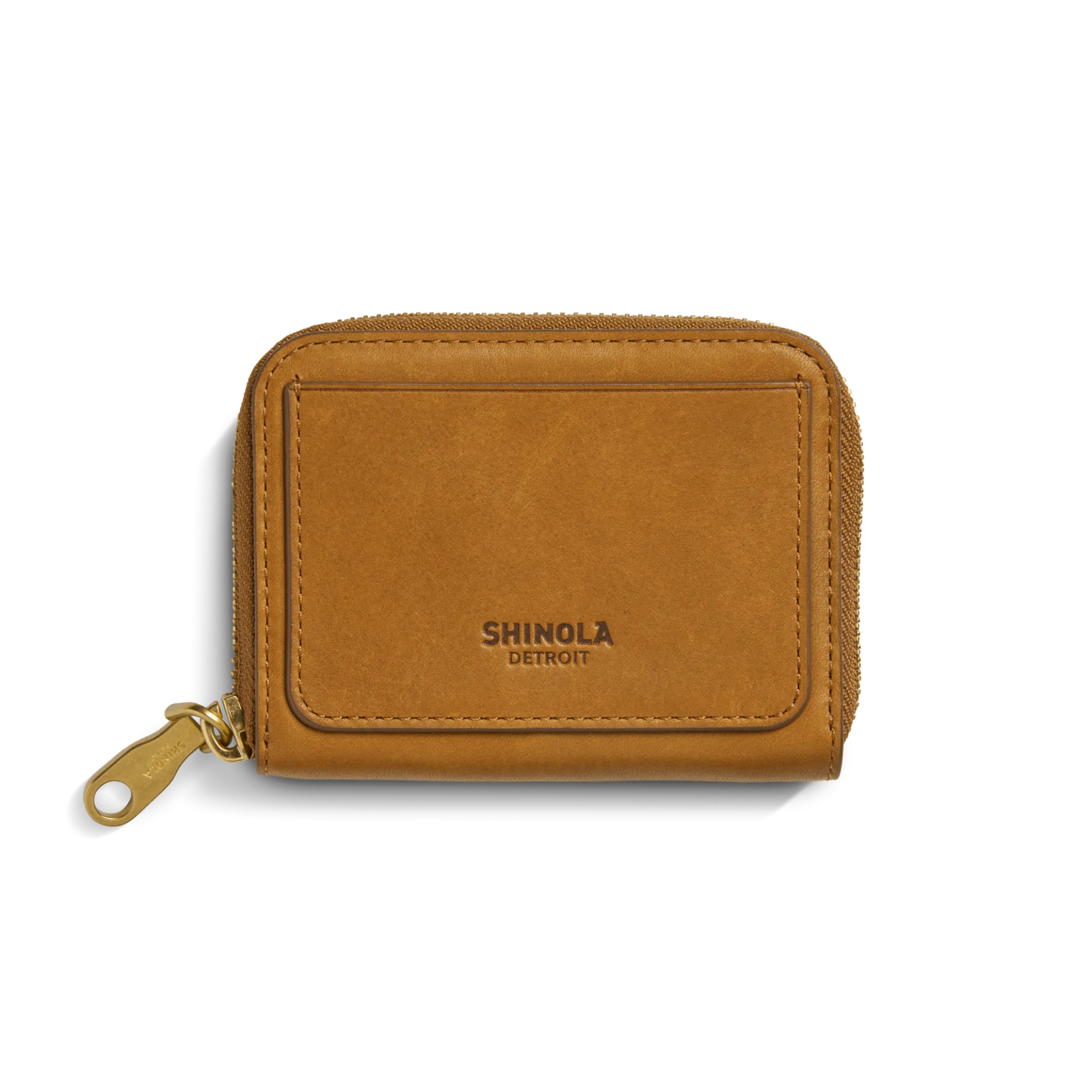 Outlet Shinola Pocket Small Zip Around Wallet Tan