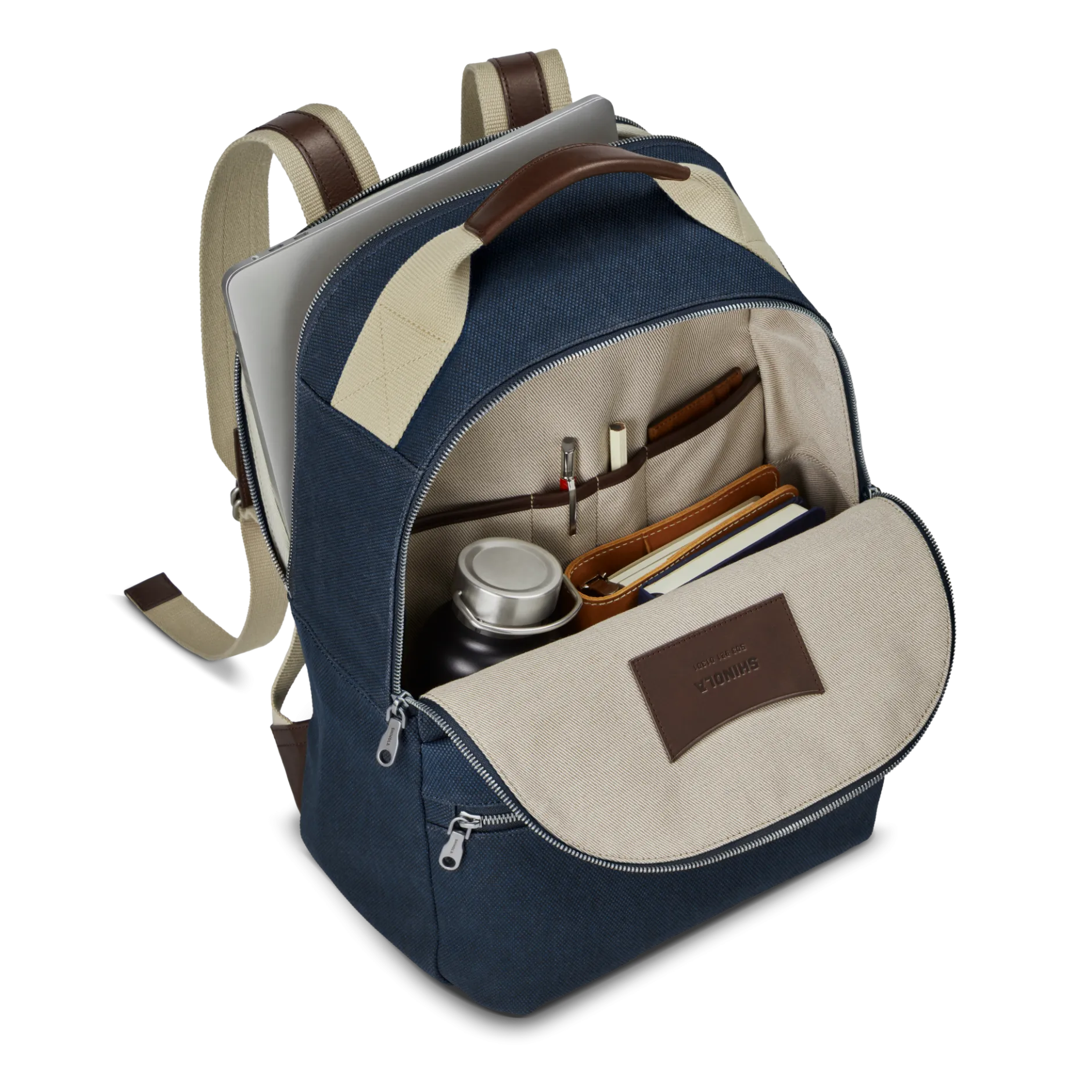 Shinola Runwell Canvas Backpack Navy