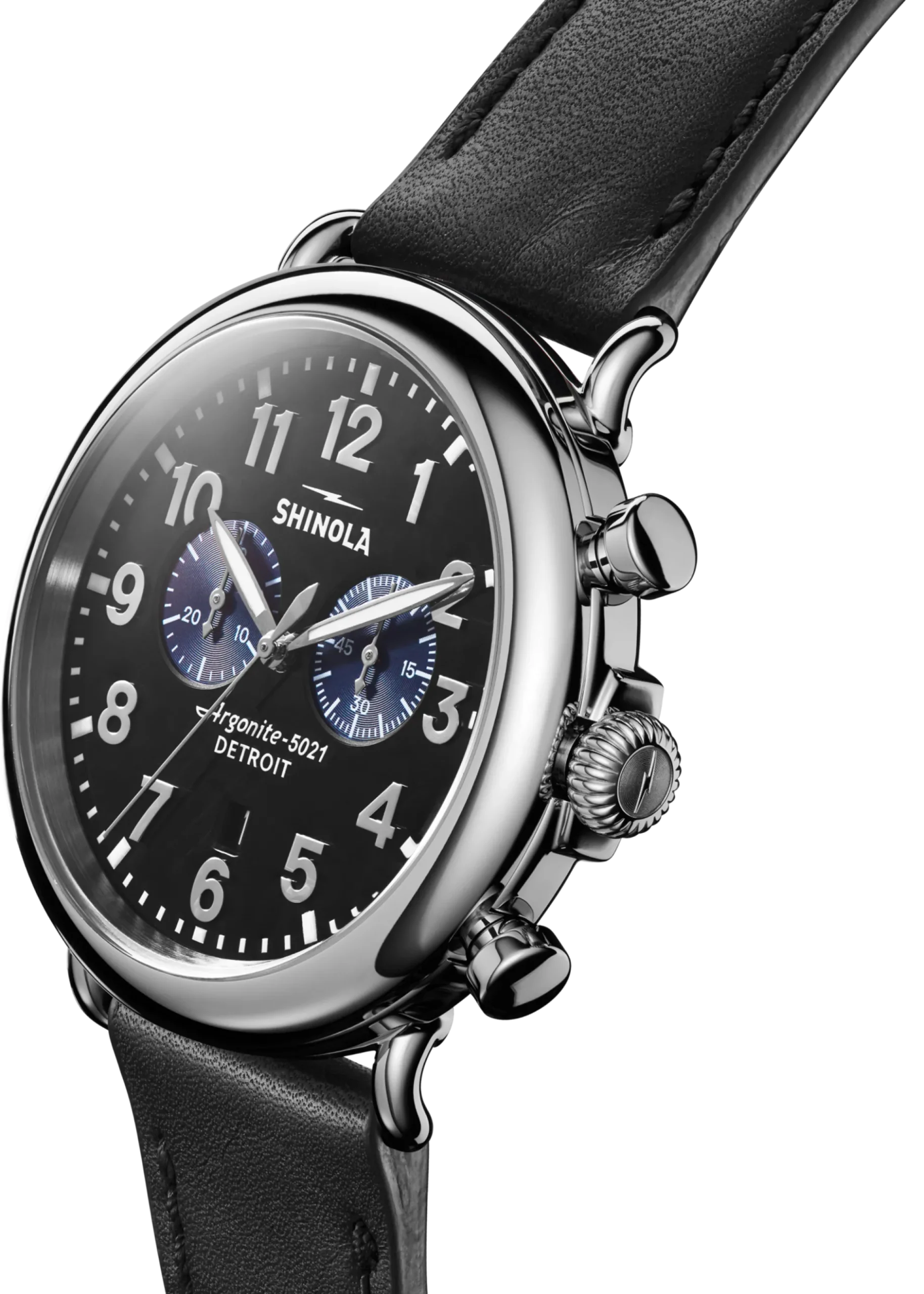 Hot Shinola Runwell Chronograph Watch Glossy Black