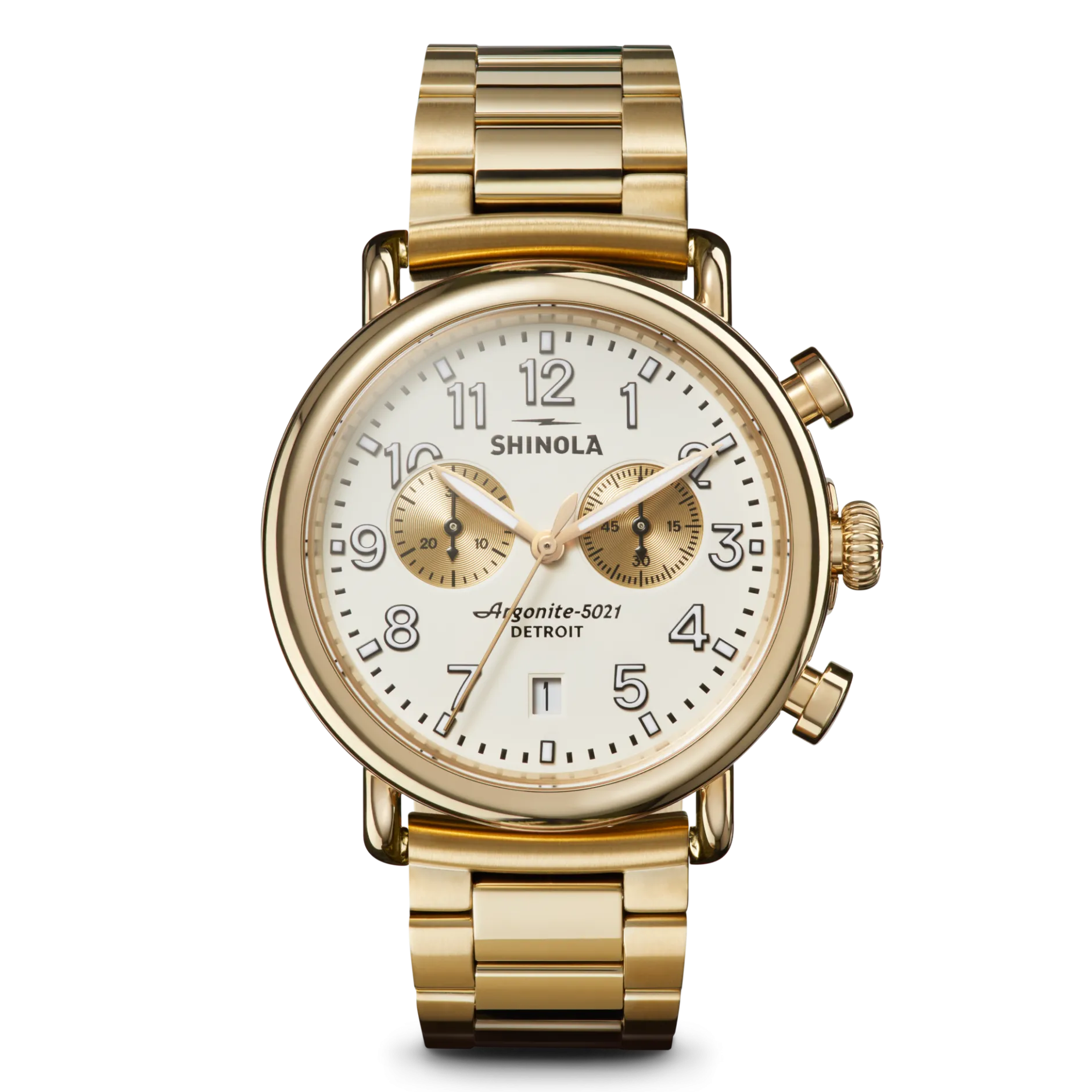Best Shinola Runwell Chronograph Watch Ivory/Gold