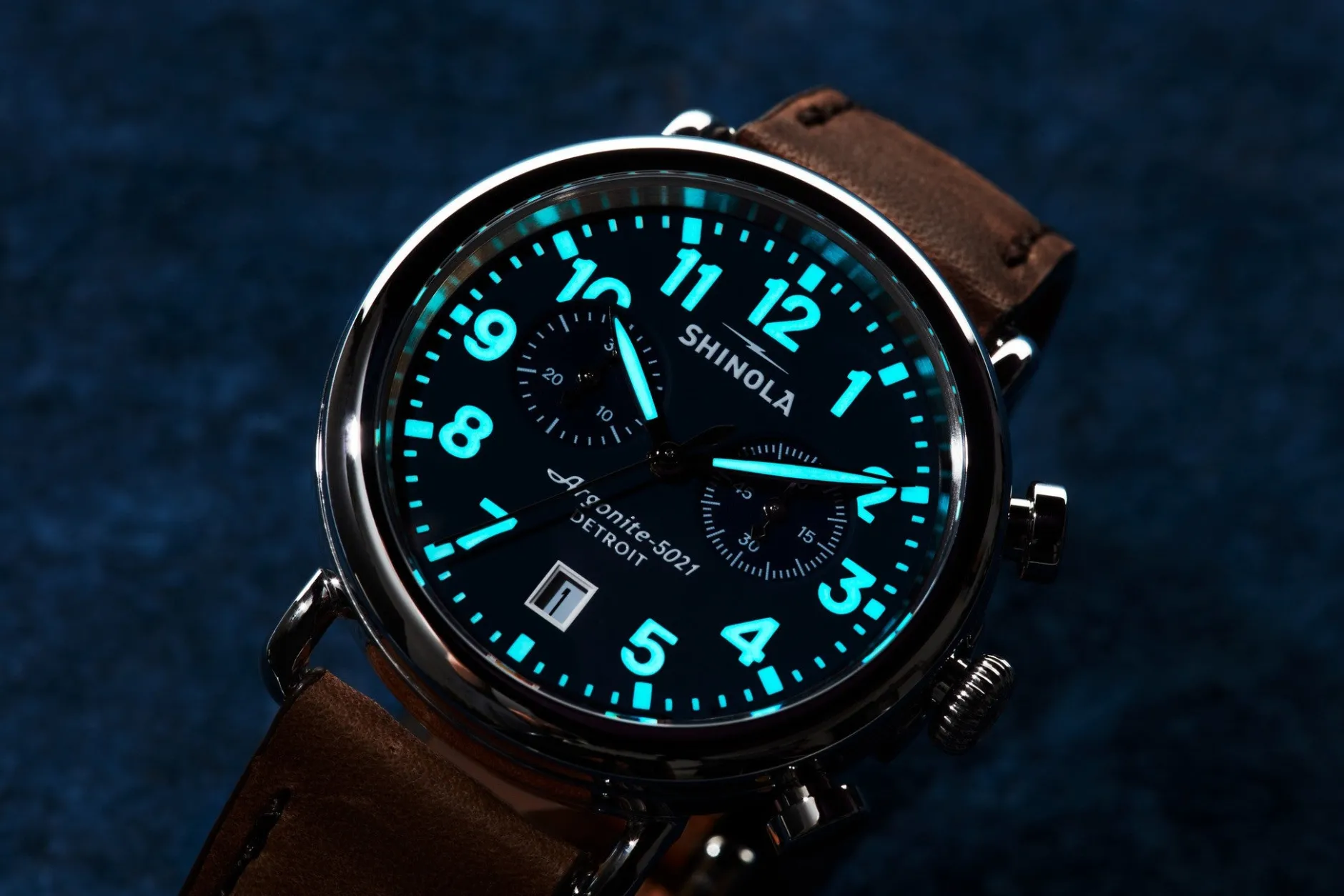 Shinola Runwell Chronograph Watch Midnight Blue