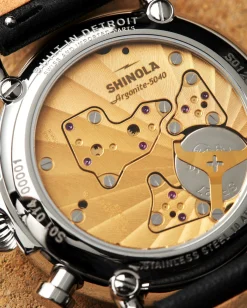 New Shinola Runwell Chronograph Watch Black w/ Full Exhibition Caseback