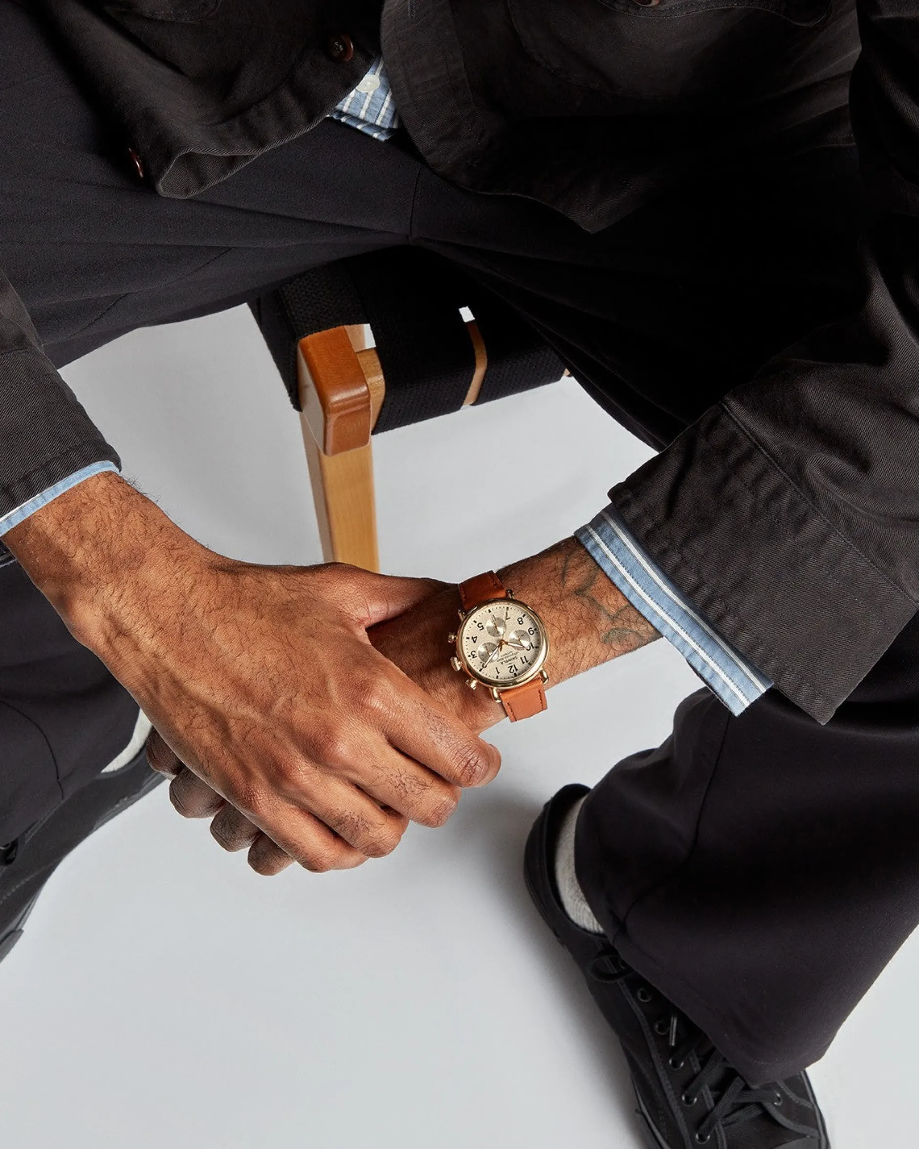 Hot Shinola Runwell Chronograph Watch Cream