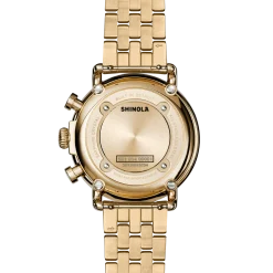 Shinola Runwell Chronograph Watch Mother of Pearl/Gold