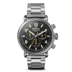 Sale Shinola Runwell Chronograph West Wind Watch Gift Set with Additional Strap Black