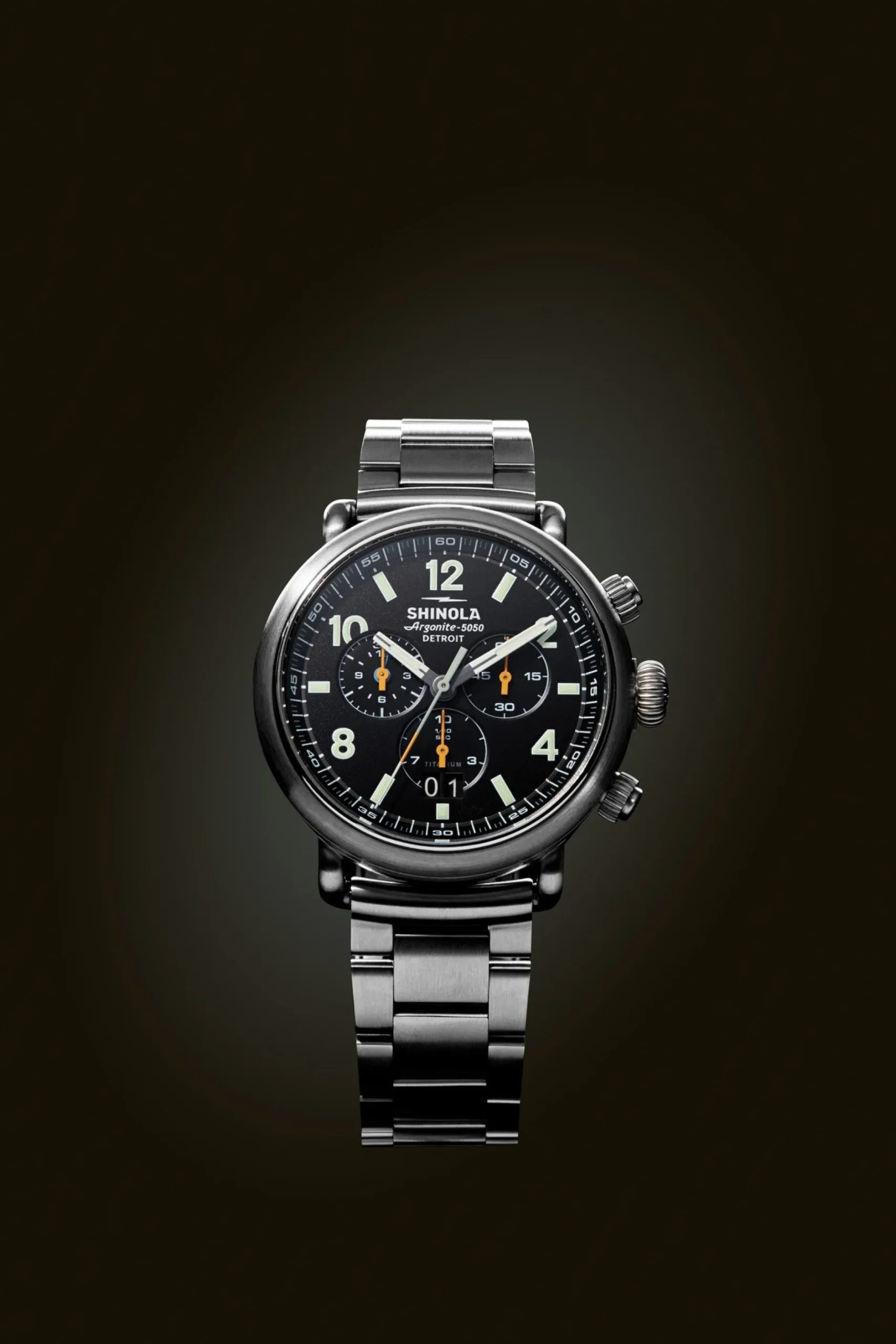 Sale Shinola Runwell Chronograph West Wind Watch Gift Set with Additional Strap Black