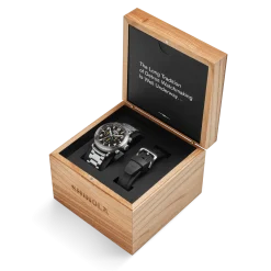 Sale Shinola Runwell Chronograph West Wind Watch Gift Set with Additional Strap Black