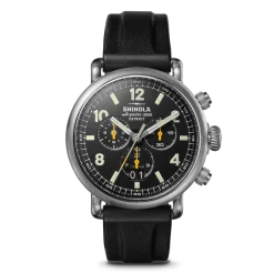 Sale Shinola Runwell Chronograph West Wind Watch Gift Set with Additional Strap Black