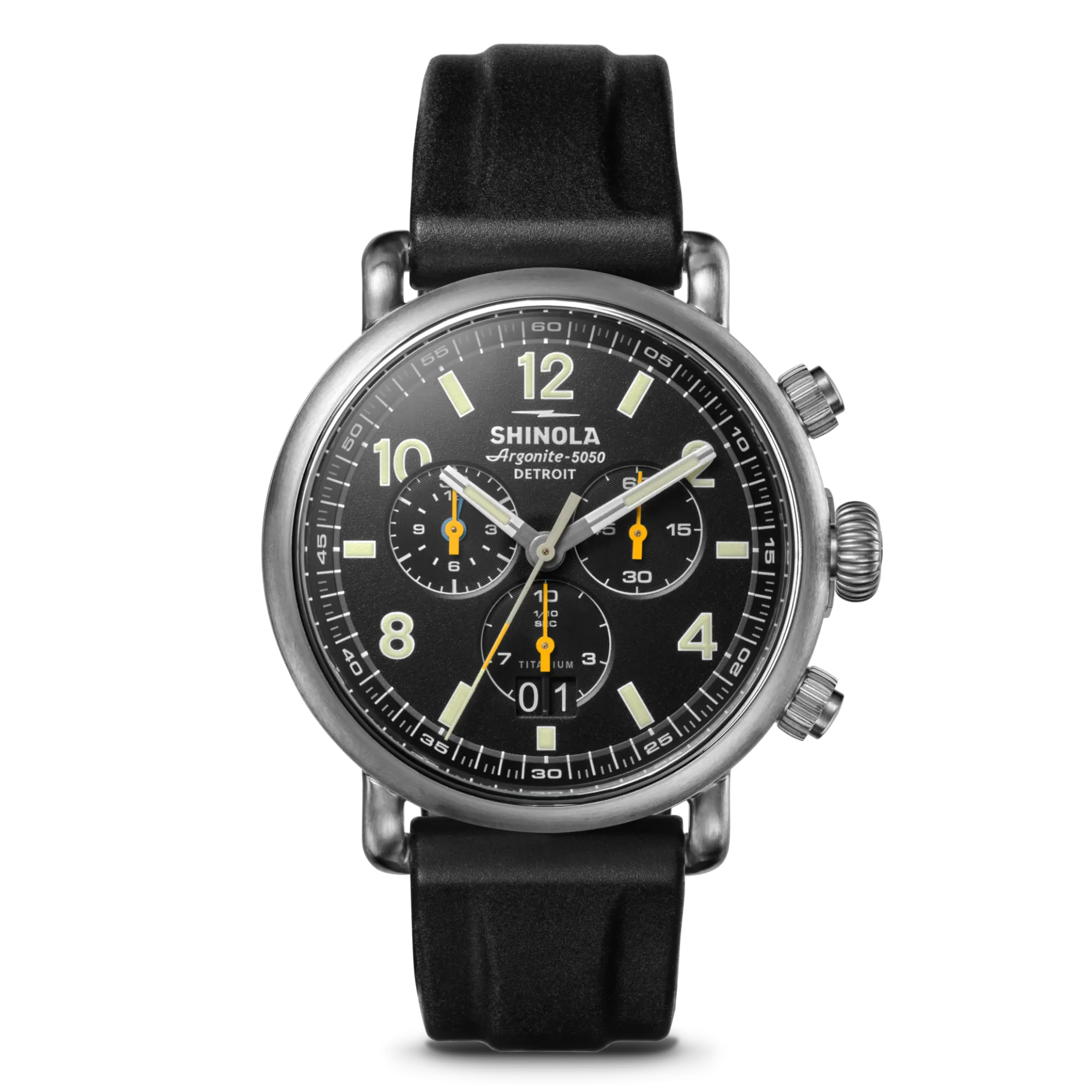 Sale Shinola Runwell Chronograph West Wind Watch Gift Set with Additional Strap Black