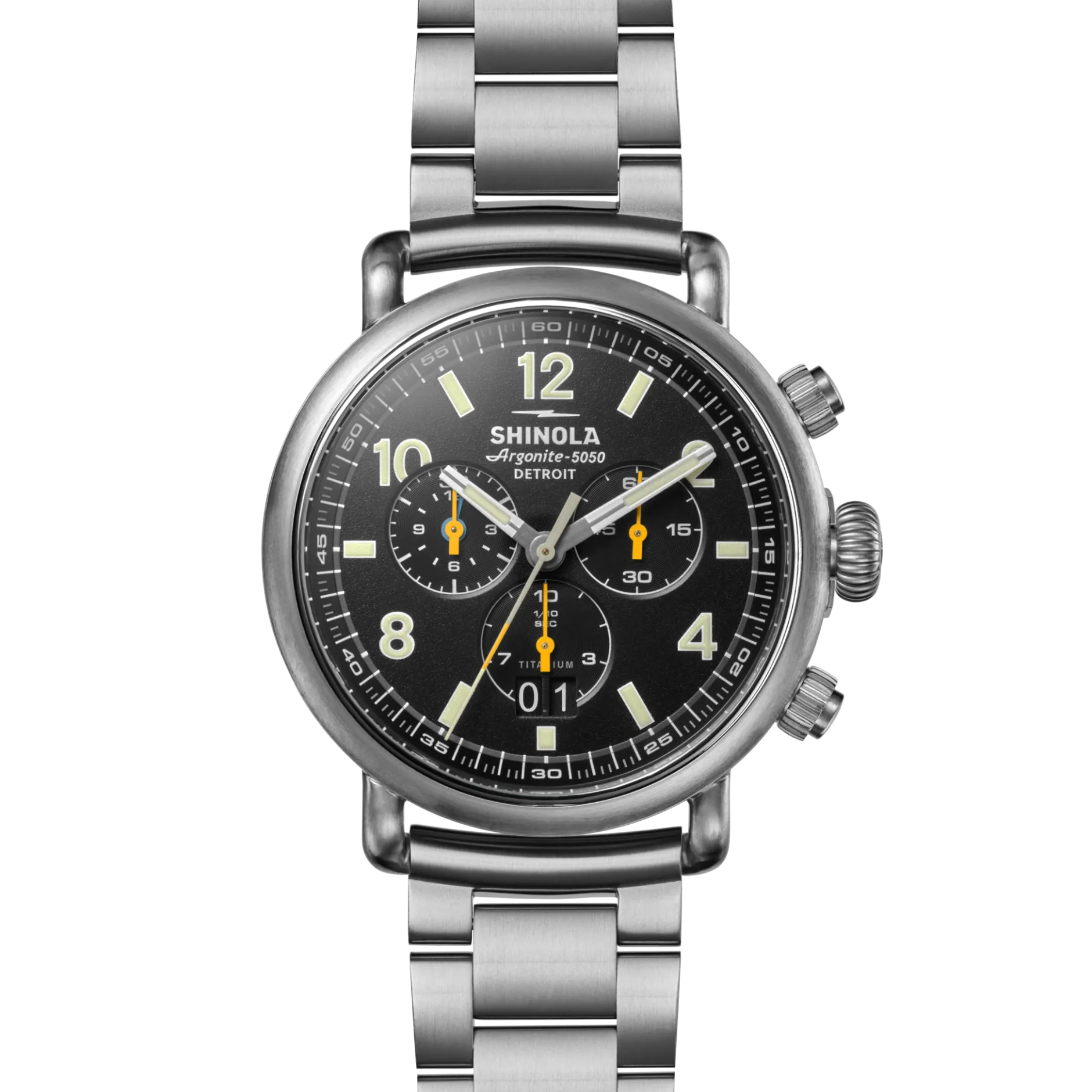 Sale Shinola Runwell Chronograph West Wind Watch Gift Set with Additional Strap Black