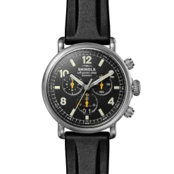 Sale Shinola Runwell Chronograph West Wind Watch Gift Set with Additional Strap Black