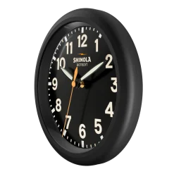 New Shinola 14" Runwell Clock Black/Black