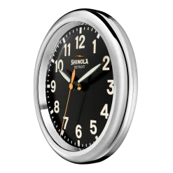 Clearance Shinola 14" Runwell Clock Black/Silver
