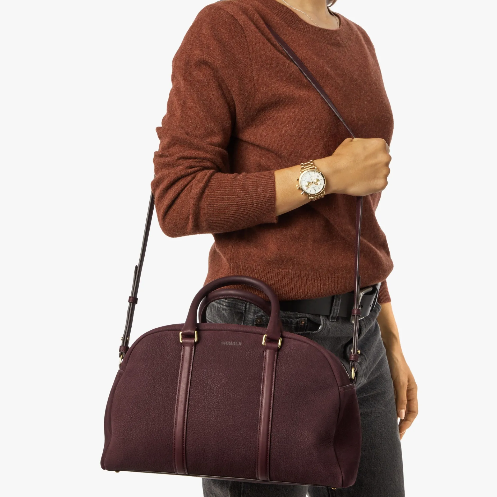 New Shinola Runwell Satchel Merlot