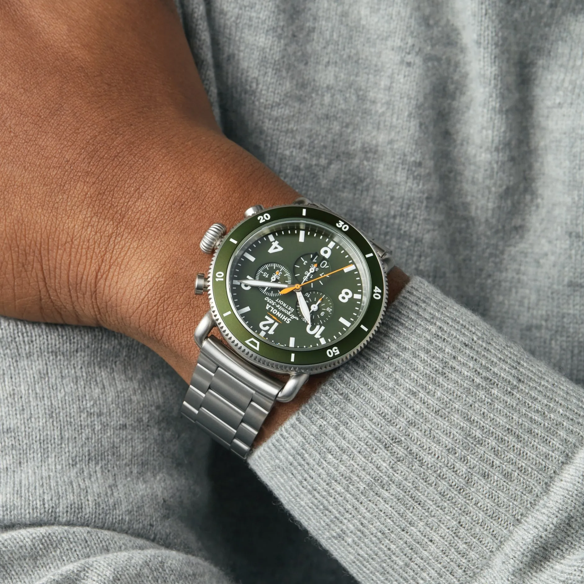 Sale Shinola Runwell Sport Chronograph Watch Dark Olive