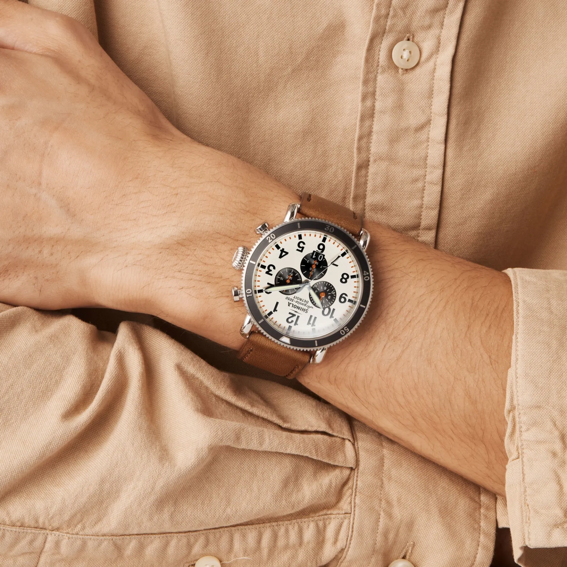 Discount Shinola Runwell Sport Chronograph Watch Ivory