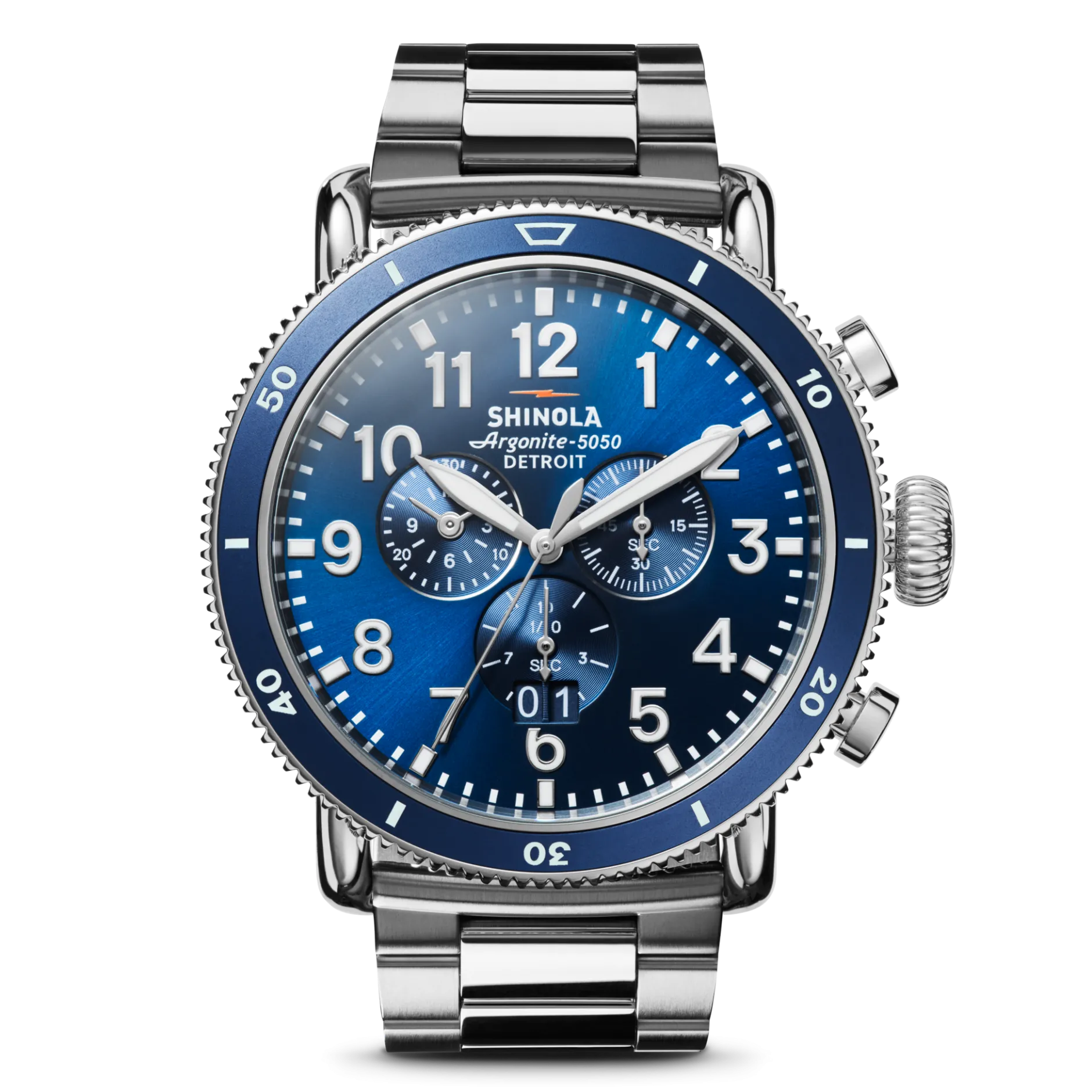 Clearance Shinola Runwell Sport Chronograph Watch Midnight Blue