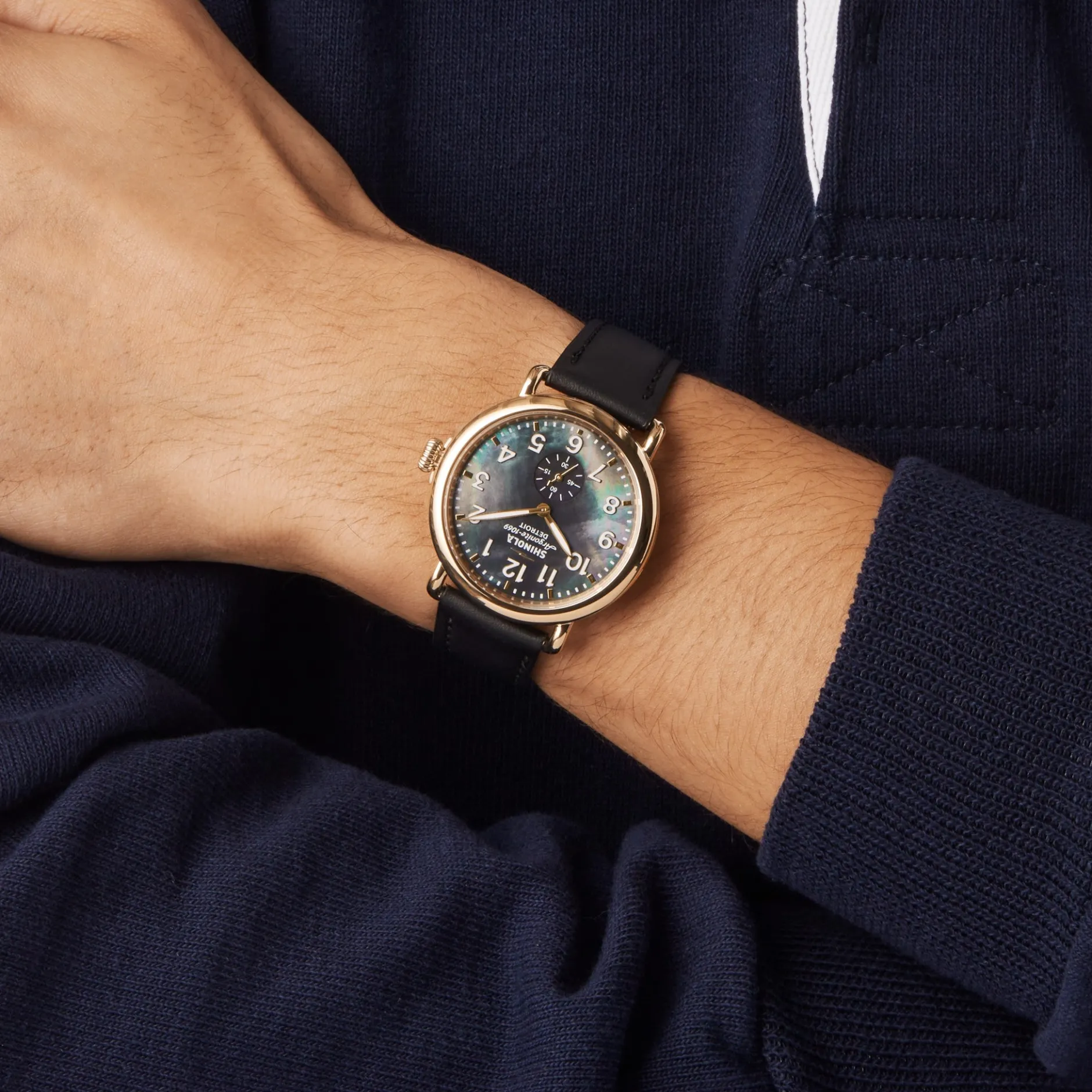 Sale Shinola Runwell Watch Black Mother of Pearl