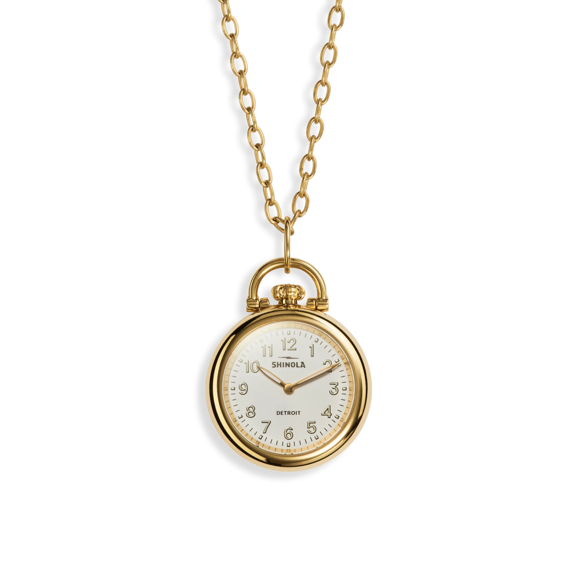 Outlet Shinola Runwell Watch Pendant Necklace White